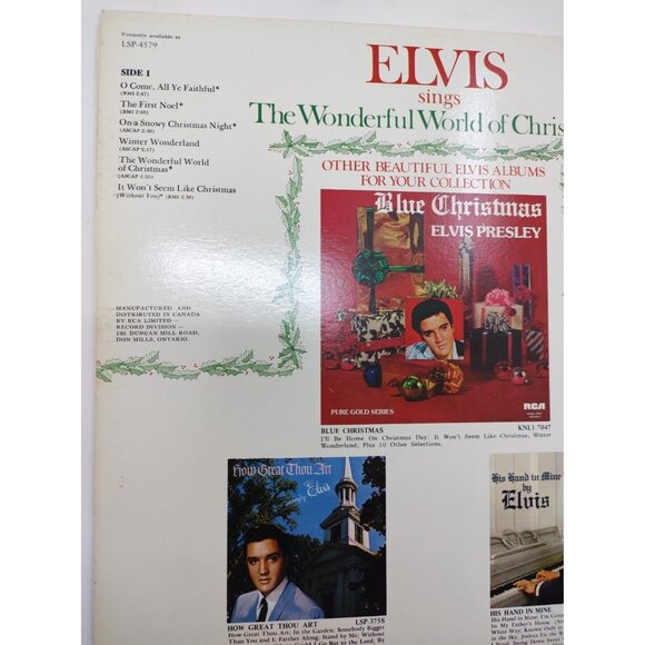Elvis Presley "The wonderful world of Christmas" 1976 vinyl record VG+ Canada - Picture 4 of 10
